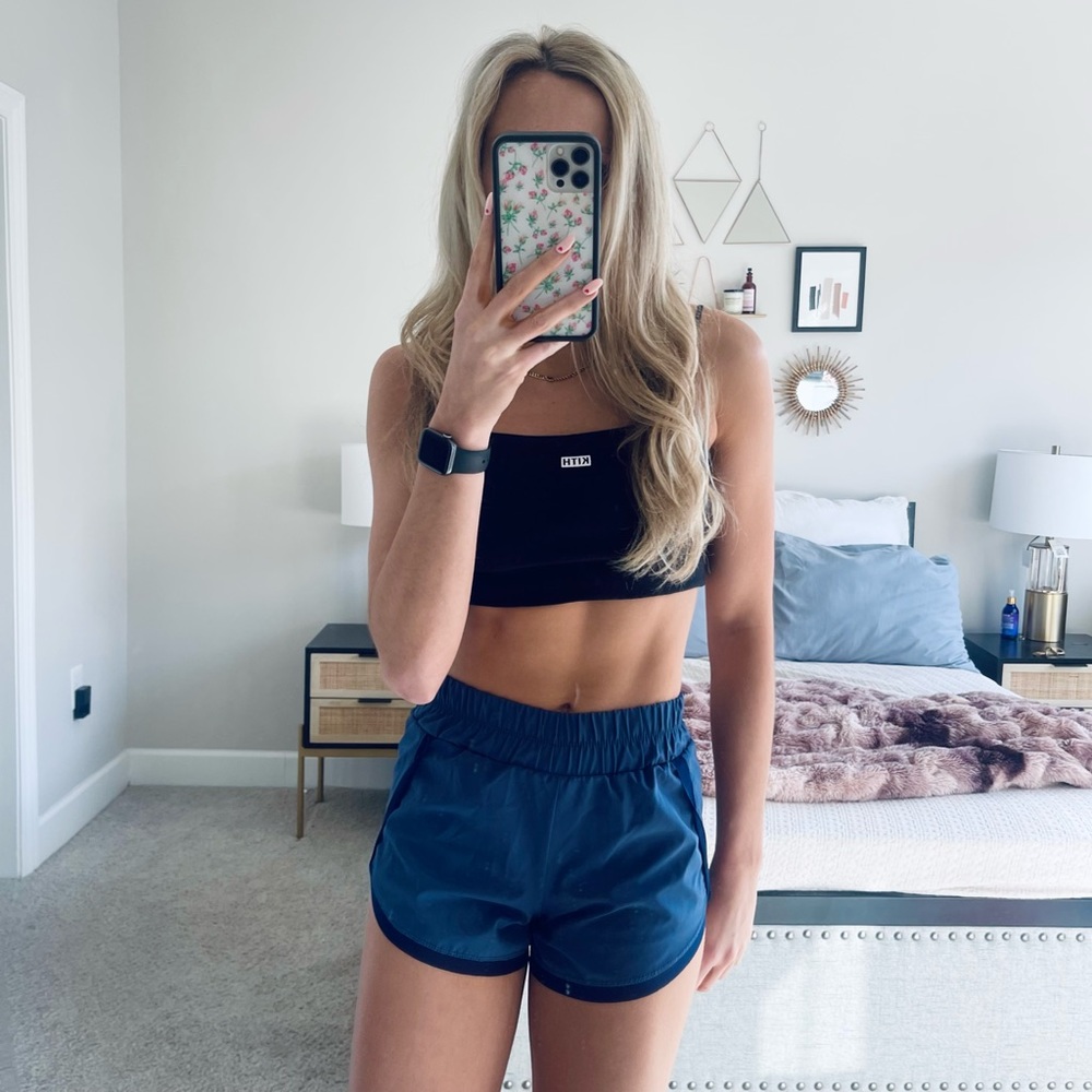 Navy Blue Mesh Athletic Shorts